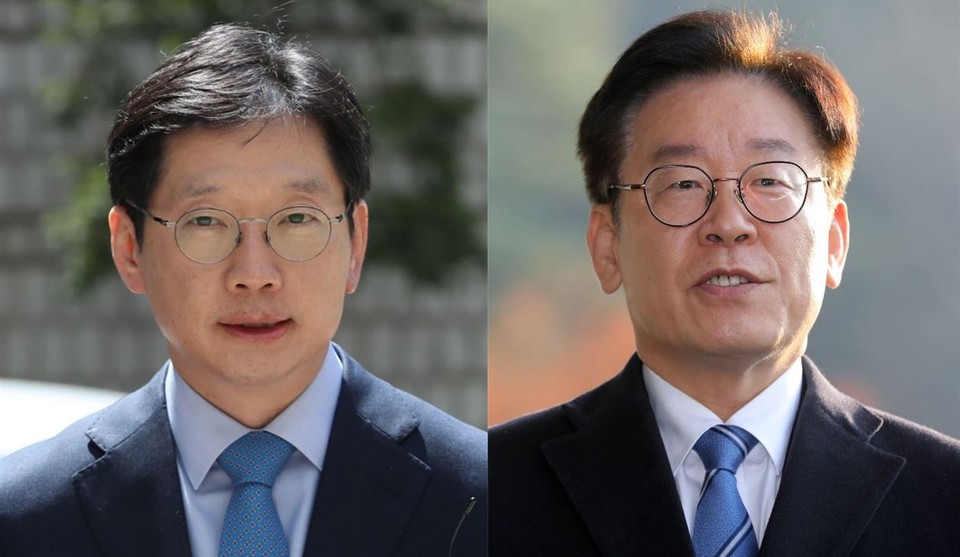 김경수 경남지사(왼쪽)와 이재명 경기지사