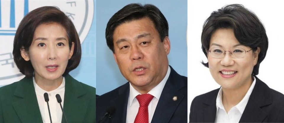 국민의힘 서울시장 선거 후보로 거론되는 나경원(왼쪽)·김선동·이혜훈 전 의원