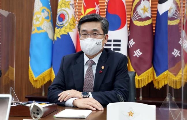 서욱 국방부 장관은 1월 27일 기자단과의 신년 간담회에서 한미연합훈련에 대해 처음 밝혔다.(국방부 제공)