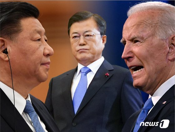 시진핑 중국 국가주석, 문재인 대통령, 조 바이든 미국 대통령.© News1
