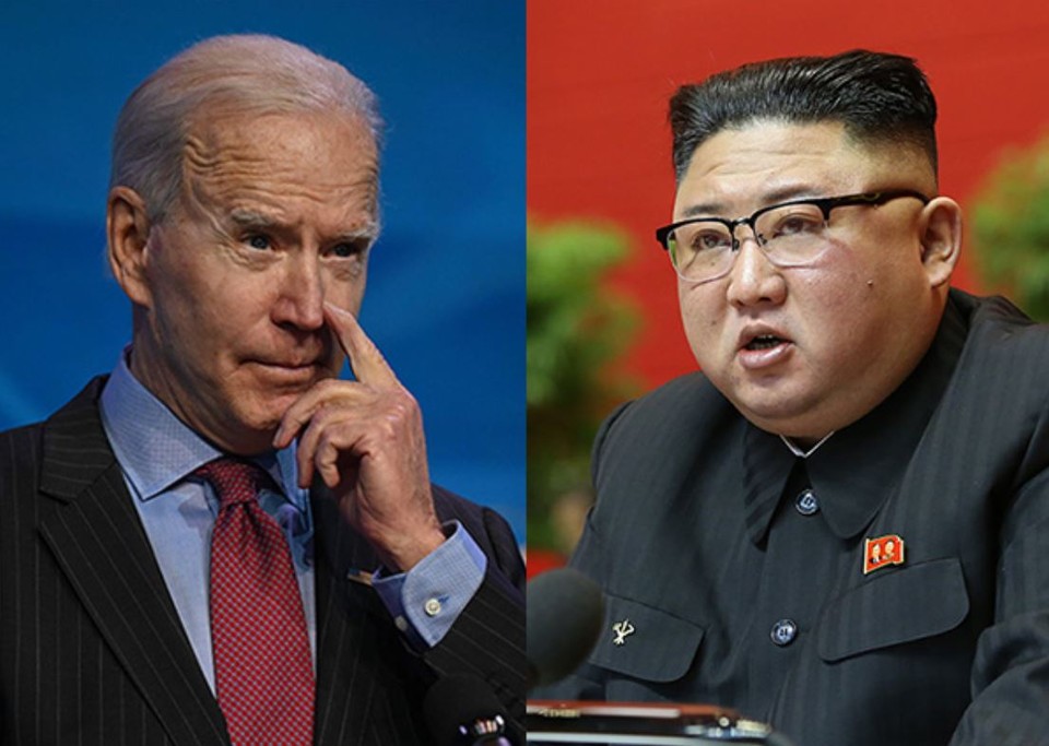 조 바이든 미국 데통령(왼쪽)과 김정은 북한 노동당 총비서