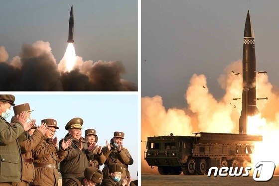 (평양 노동신문=뉴스1) = 북한이 지난 25일 단거리 탄도미사일 '신형 전술유도탄' 시험발사에 성공했다고 밝혔다.