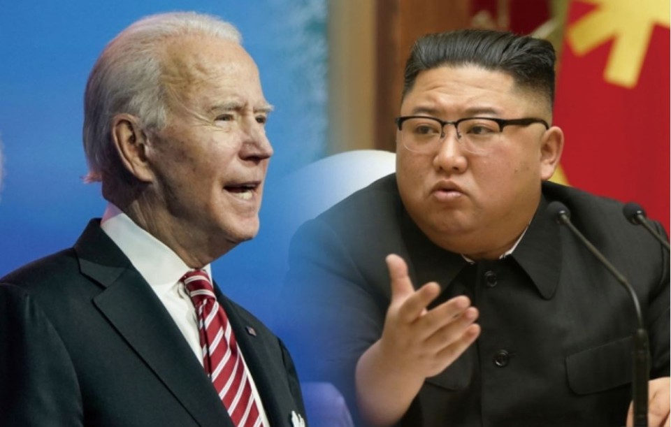 조 바이든 미국대통령(왼쪽)과 김정은 북한 노동당 총비서