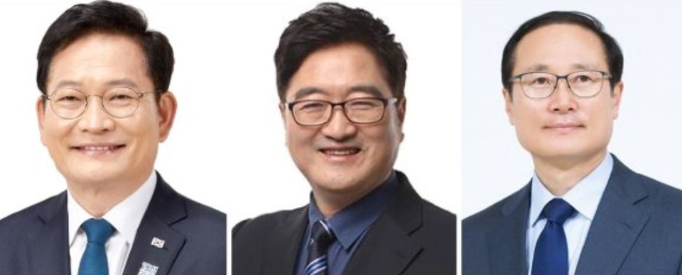 왼쪽부터 더불어민주당 송영길(5선)·우원식(4선)·홍영표(4선) 의원