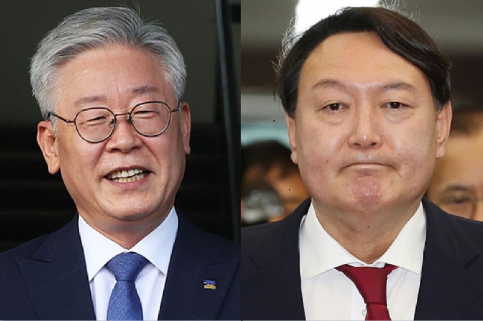 이재명 경기도지사(왼쪽)와 윤석열 전 검찰총장