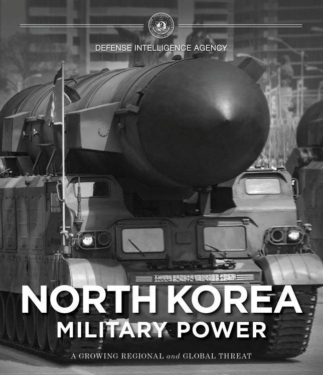미국 국방정보국(DIA)가 15일(현지시간) 발표한 '2021 북한의 군사력' 보고서 표지
