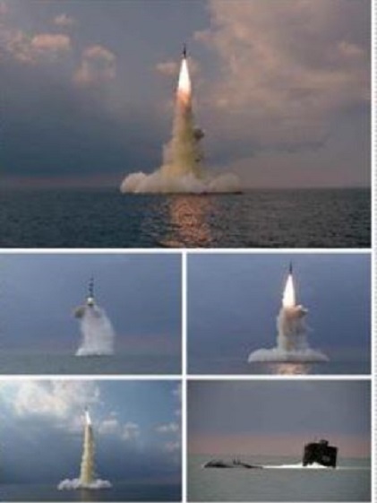 북한이 19일 '신형 잠수함발사탄도탄(SLBM)' 시험발사를 진행했다고 노동당 기관지 노동신문이 20일 보도했다. (노동신문 갈무리)