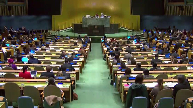 유엔 총회 장면