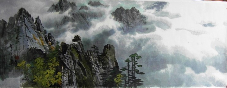 정영만 '집선봉의 여름', 132x49.5cm, 1984년