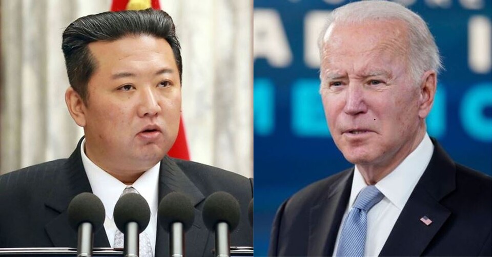 김정은 북한 노동당 총비서와 조 바이든 미국 대통령