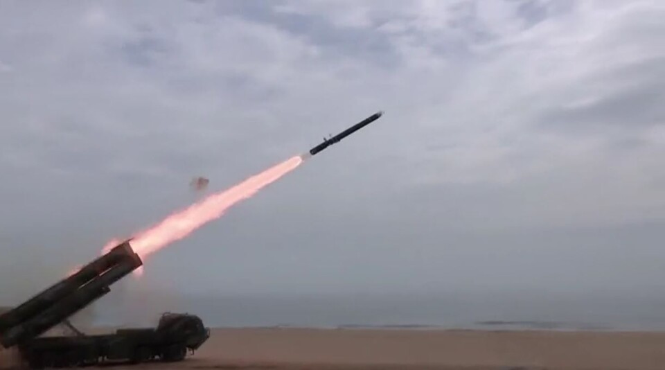북한 순항미사일 발사 장면(조선중앙TV 갈무리)